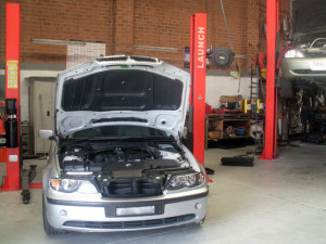 BMW E46 in workshop